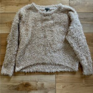 Wild Fable cream & gold Fuzzy Crew Neck Sweater